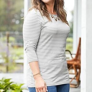 Matilda Jane Striped 3/4 Sleeve Top Size Medium